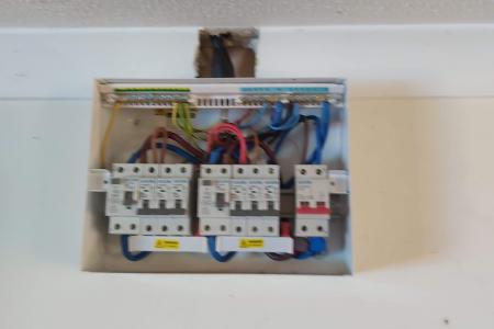 New consumer unit with MCBs connected to each circuit ready for testing