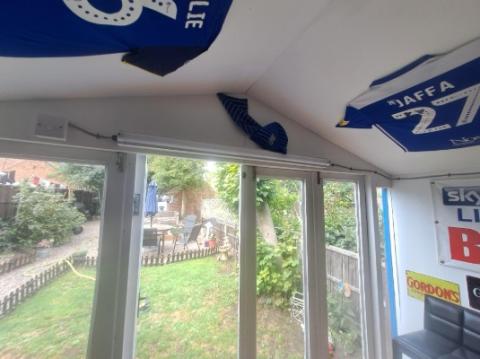 Internal lighting installed in the garden room.