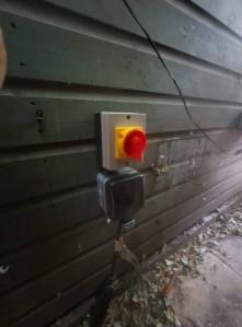 Local rotary isolator and weatherproof connection for the hot tub.