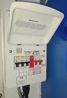 New consumer unit with separate protected circuits and surge protection.